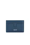 Tom Ford Soft Grain Leather T Line Cardholder In Blue