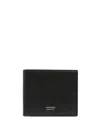 Tom Ford Soft Grain Leather T Line Classic Bifold Wallet In Black