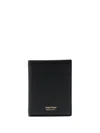 Tom Ford Soft Grain Leather T Line Folding Cardholder In Black