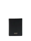 Tom Ford Soft Grain Leather T Line Folding Cardholder In Black