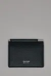 Tom Ford Soft Grain Leather T Line Folding Money Clip In Black