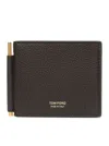 TOM FORD SOFT GRAIN LEATHER T LINE MONEY CLIP WALLET