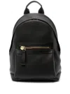 Tom Ford Textured Leather Backpack With Pocket On The Front In Black
