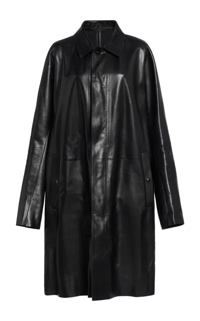 Tom Ford Soft Leather Raincoat In Black