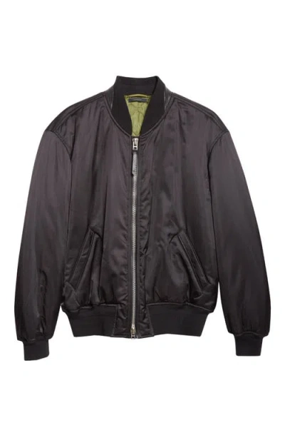 Tom Ford Soft Silk Satin Bomber Jacket In Brown