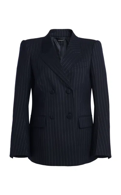 Tom Ford Soho Double-breasted Wool Blazer In Burgundy