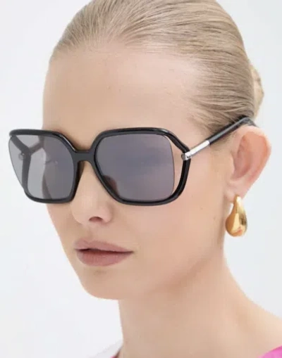 Pre-owned Tom Ford Solange-02 Ft1089 - 01c Black Sunglasses In Gray