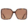 Tom Ford Solange Brown Butterfly Ladies Sunglasses Ft1089 52e 60 In Brown