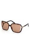 Tom Ford Solange Butterfly Sunglasses, 60mm In Havana/brown Solid