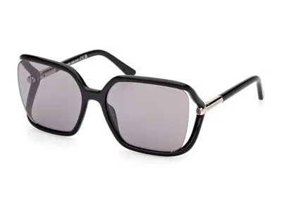 Pre-owned Tom Ford Solange Butterfly Sunglasses In Black/brown (ft1089/01c)