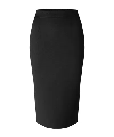 Tom Ford Solid Color Midi Skirt In Black