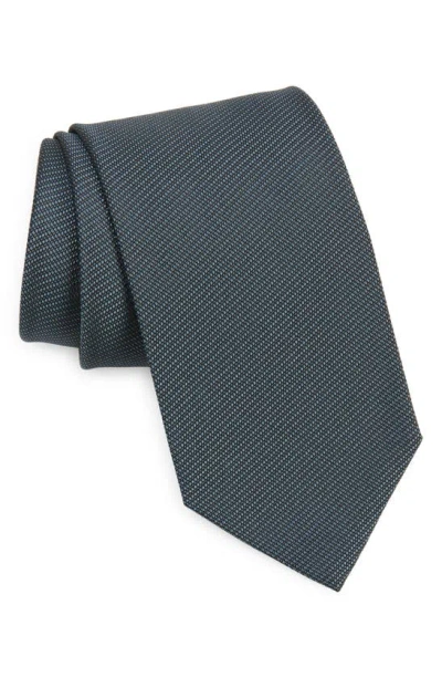 Tom Ford Solid Diagonal Weave Mulberry Silk Tie In Blue