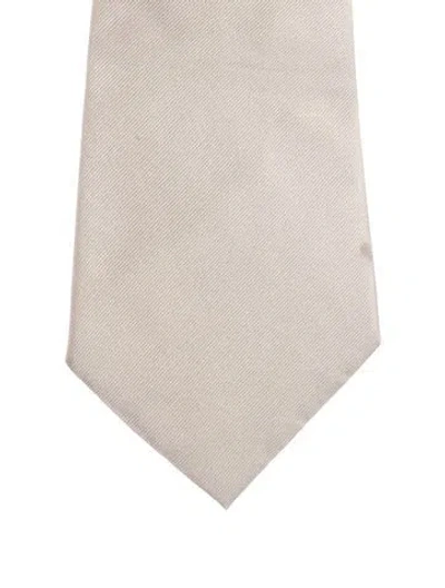 Pre-owned Tom Ford Solid Silk Tie In Gray