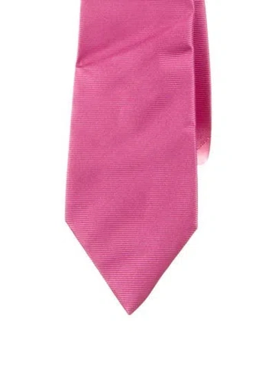 Pre-owned Tom Ford Solid Silk Tie In Pink