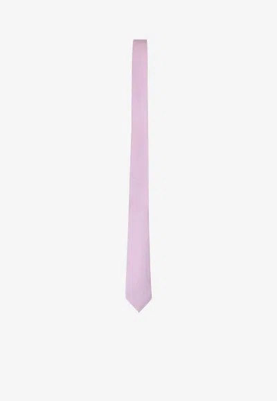Tom Ford Solid Silk Tie Slim Tailoring Look In Pink