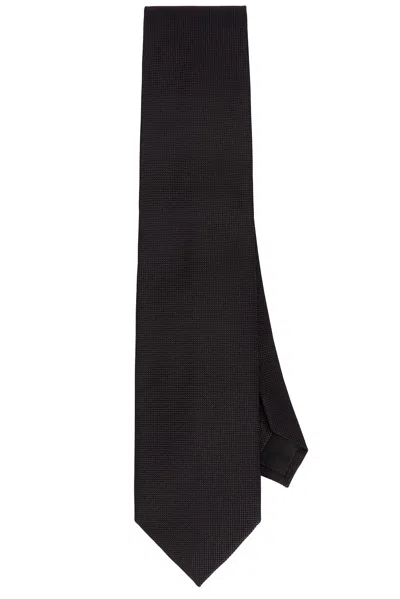 Tom Ford Solid Special Weave Tie In Black