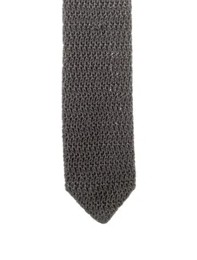 Pre-owned Tom Ford Solid Tie In Gray