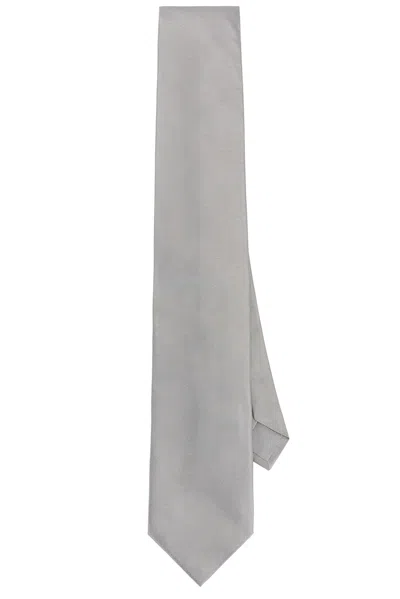 Tom Ford Solid Twill Tie In Gray