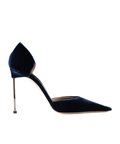 Tom Ford Solid Velvet Pumps In Blue