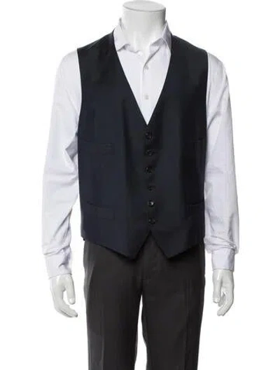 Pre-owned Tom Ford Solid Wool Suit Vest In Blue