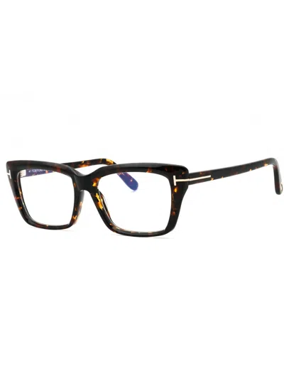 Tom Ford Sophisticated Rectangular Eyeglasses For Women In Green