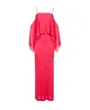 Tom Ford Cold-shoulder Ruffled Stretch-knit Gown In Red