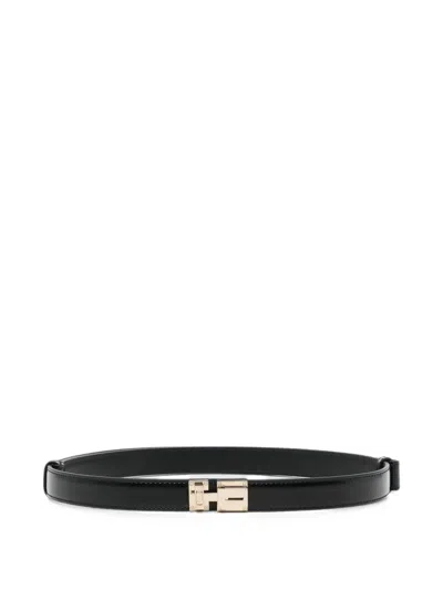Tom Ford Spazzolato Leather T Latch Belt In Black