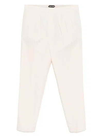 Tom Ford Sport Ecru Cotton Silk Pants In White