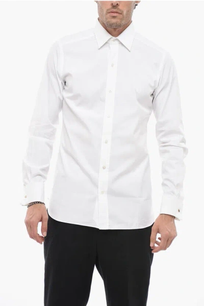 Tom Ford Spread-collar Cotton Shirt In White