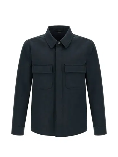Tom Ford Overshirt With Front Concealed-buttons In Blue