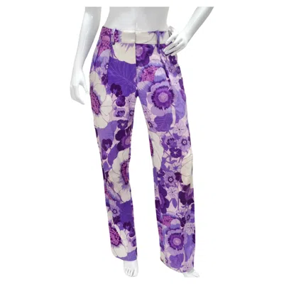 Pre-owned Tom Ford Spring 2021 Purple Floral Print Trousers