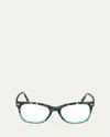 Tom Ford Square Acetate Blue Block Glasses In Shiny Havana &amp; Transp Teal