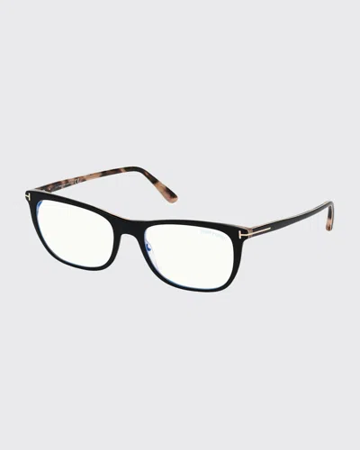 Tom Ford Square Acetate Optical Glasses In Black