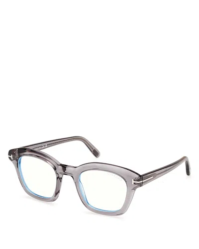 Tom Ford Square Blue Light Glasses, 49mm In Gray
