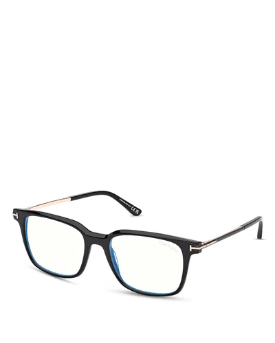 Tom Ford Square Blue Light Glasses, 53mm In Black