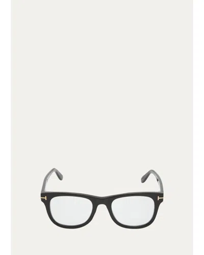 Tom Ford Square Blue Light-blocking Optical Glasses In Black