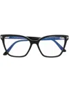 Tom Ford Square Eyeglass Frames In Black