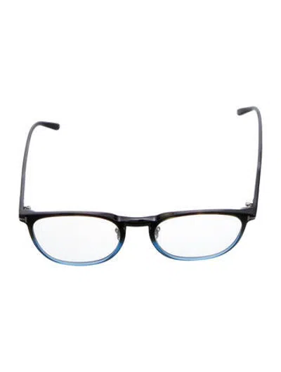 Pre-owned Tom Ford Square Eyeglasses In Black/blue