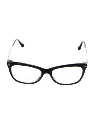Pre-owned Tom Ford Square Eyeglasses In Black/gold