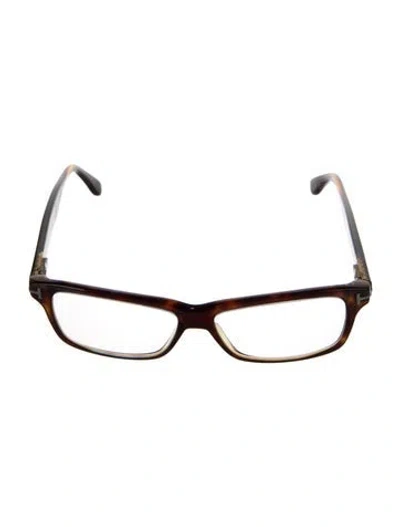 Pre-owned Tom Ford Square Eyeglasses In Brown