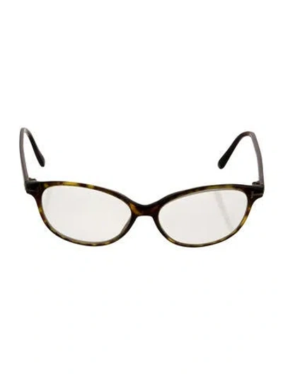Pre-owned Tom Ford Square Eyeglasses In Brown