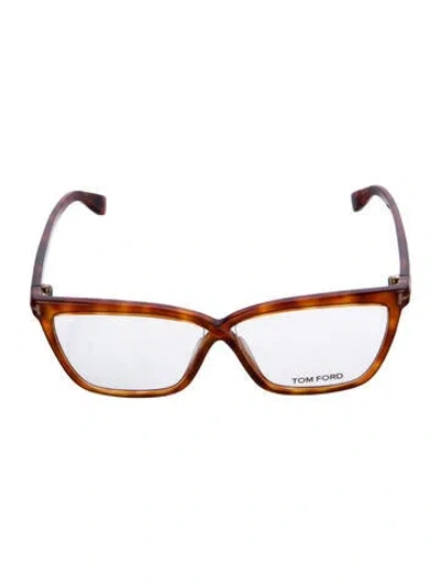 Pre-owned Tom Ford Square Eyeglasses In Brown