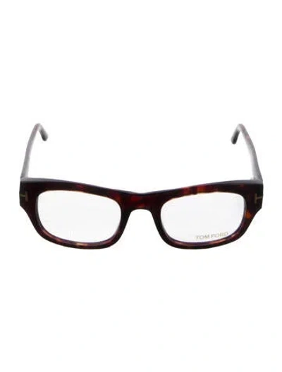 Pre-owned Tom Ford Square Eyeglasses In Brown