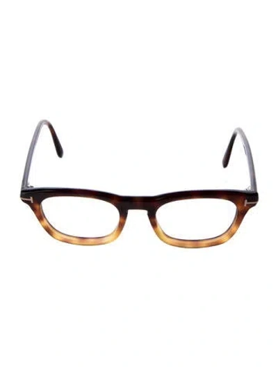 Pre-owned Tom Ford Square Eyeglasses In Brown