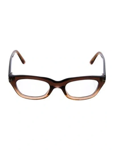 Pre-owned Tom Ford Square Eyeglasses In Brown