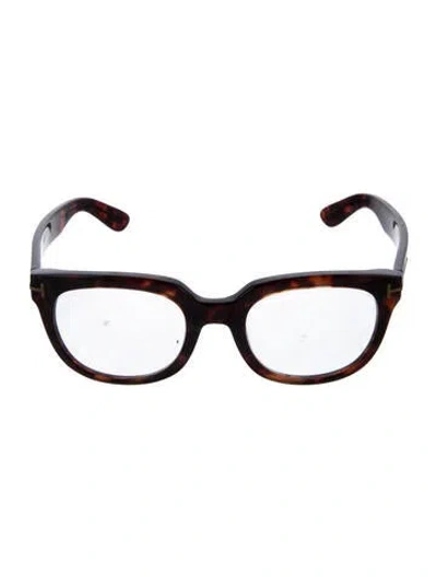 Pre-owned Tom Ford Square Eyeglasses In Brown