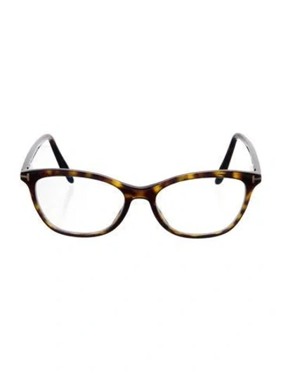 Pre-owned Tom Ford Square Eyeglasses In Brown