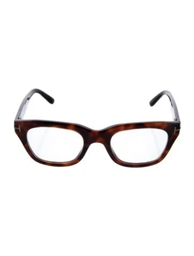 Pre-owned Tom Ford Square Eyeglasses In Brown