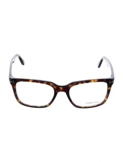 Pre-owned Tom Ford Square Eyeglasses In Brown