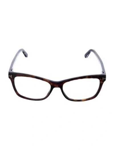 Pre-owned Tom Ford Square Eyeglasses In Brown